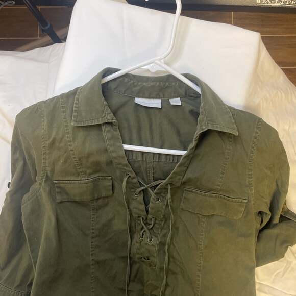 New York & Company Jackets & Blazers - New York & Company Women's Green Utility Dress